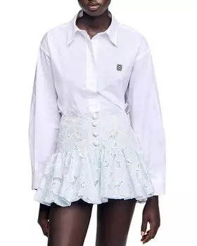 Розан Кружевная Мини-Юбка Sandro, синий