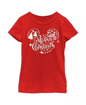 Рождественская детская футболка «Микки и друзья» для девочек «Микки и друзья Мышь» Disney