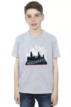 Рождественская футболка Хогвартса Harry Potter, серый