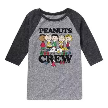 Рождественская футболка реглан Peanuts для мальчиков 8–20 лет Licensed Character, серый