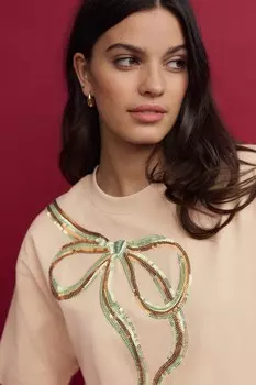 Рождественская футболка с коротким рукавом Next, золотой