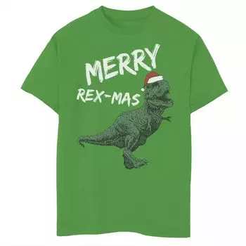 Рождественская футболка с рисунком динозавра Merry Rex-Mas для мальчиков 8–20 лет Licensed Character