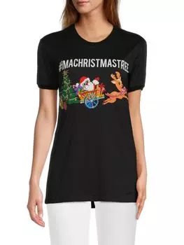 Рождественская футболка с рисунком Dolce&Gabbana, темно-синий