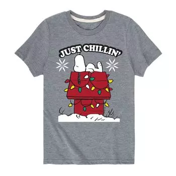 Рождественская футболка с рисунком Peanuts Chillin для мальчиков 8–20 лет Licensed Character