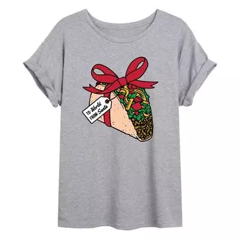 Рождественская футболка Taco Gift для детей с цветочным рисунком и рисунком Licensed Character