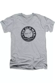 Рождественская история Старик короткий рукав взрослый V-образный вырез премиум хлопок футболка / футболка Gildan, цвет athletic heather