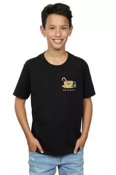 Рождественская кофейная кружка Футболка с принтом на груди Friends, черный