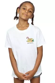 Рождественская кофейная кружка, хлопковая футболка с принтом на груди Friends, белый