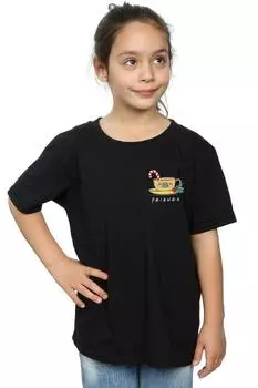 Рождественская кофейная кружка, хлопковая футболка с принтом на груди Friends, черный