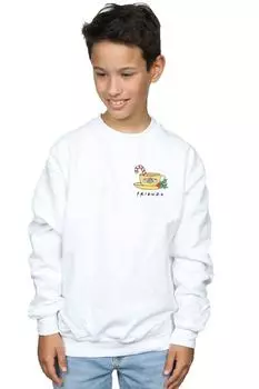 Рождественская кофейная кружка, толстовка с принтом на груди Friends, белый