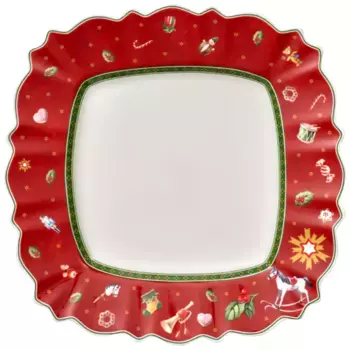 Рождественская квадратная тарелка Toy's Delight Villeroy & Boch, красный