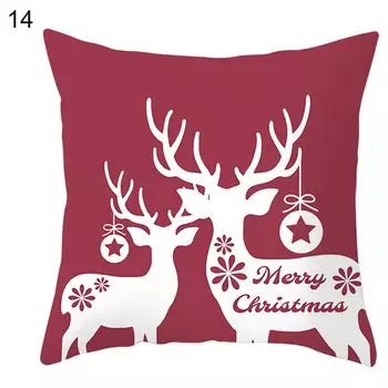Рождественская наволочка из полиэстера персиковой кожи, дышащая, приятная для кожи, Рождественская елочная подушка, чехол для подушки, домашний декор-14 Stuttg