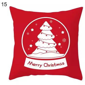 Рождественская наволочка из полиэстера персиковой кожи, дышащая, приятная для кожи, Рождественская елочная подушка, чехол для подушки, домашний декор-15 Stuttg