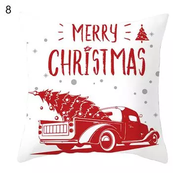 Рождественская наволочка из полиэстера персиковой кожи, дышащая, приятная для кожи, Рождественская елочная подушка, чехол для подушки, домашний декор-8 Stuttg