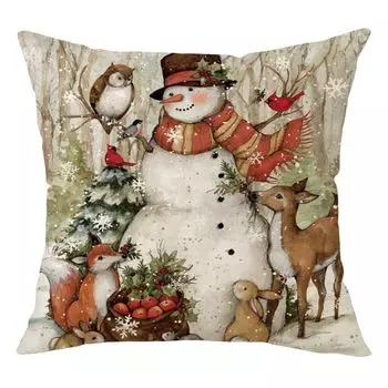 Рождественская наволочка, рождественский элемент, скрытая молния, наволочка Санта-Клауса, домашнее праздничное украшение для автомобиля-B Stuttg