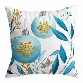 Рождественская наволочка со скрытой молнией, моющаяся защитная полиэстеровая синяя серия, декоративная подушка в виде лося, районный домашний фестивальный декор, повседневное использование-W Stuttg