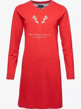 Рождественская ночная рубашка Happy Shorts, красный