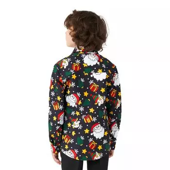 Рождественская рубашка на пуговицах с изображением Санта-Эльфов для мальчиков 6–16 лет Suitmeister Suitmeister