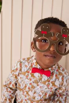 Рождественская рубашка с длинными рукавами Next, коричневый