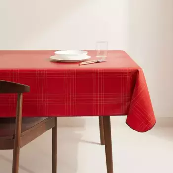 Рождественская скатерть из ПВХ в клетку тартан El Corte Ingls, красный