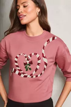 Рождественская толстовка Lipsy, розовый