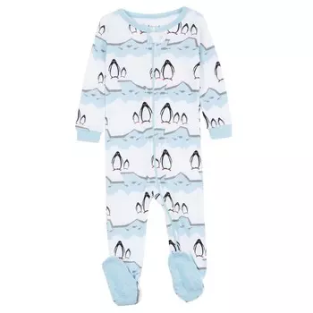 Рождественские детские хлопковые пижамы с пингвинами Leveret