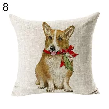 Рождественские льняные подушки с животными и собаками, чехлы для подушек, диван-кровать, автомобильное кафе, офисное украшение-8 # Stuttg