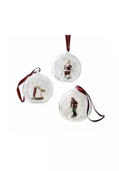 Рождественские украшения набор из 3 шт. Melissa белый/красный Loberon, бело-красный