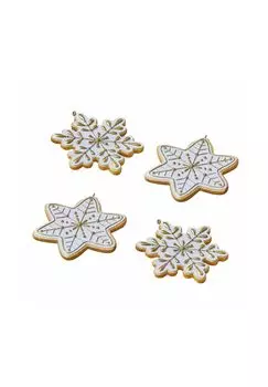 Рождественские украшения набор из 4 шт. Chimayo белый/коричневый Loberon, wei/ braun