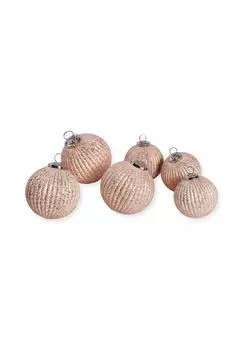 Рождественские украшения набор из 6 шт. Грива розовые Loberon, розовый