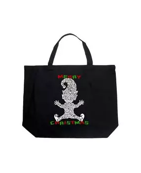 Рождественский эльф — большая сумка-тоут Word Art LA Pop Art, черный