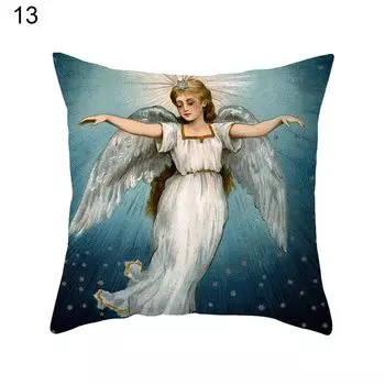Рождественский ангел наволочка винтажная картина маслом стиль полиэстер персиковая кожа пледы подушка район домашний декор-13th Stuttg