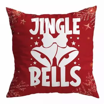 Рождественский чехол для подушки, мягкая рождественская тема, моющаяся потайная молния, красная наволочка с буквенным принтом, домашний декор для подарков-F Stuttg