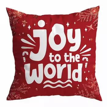 Рождественский чехол для подушки, мягкая рождественская тема, моющаяся потайная молния, красная наволочка с буквенным принтом, домашний декор для подарков-J Stuttg