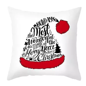 Рождественский чехол для подушки, Рождественская тема, мягкая декоративная потайная молния, гостиная, диван, подушка, районный домашний декор, повседневное использование-H Stuttg