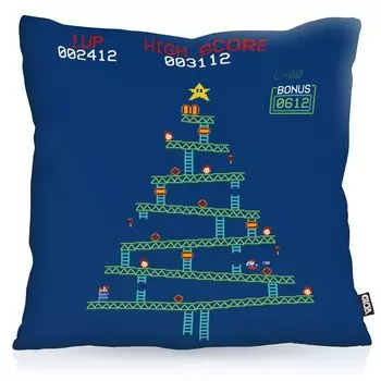 Рождественский чехол на подушку VOID Kong, чехол для подушки из полиэстера, водонепроницаемый, для улицы, в помещении, для рождественских игр, размер подушки: 80 x 80 см, цвет подушки: синий
