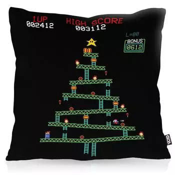 Рождественский чехол VOID Kong, чехол для подушки, полиэстер, водонепроницаемый, для улицы, в помещении, для рождественских игр, размер подушки: 80 x 80 см, цвет подушки: черный