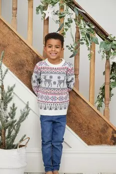 Рождественский джемпер Fairisle для мальчиков Society 8, черный