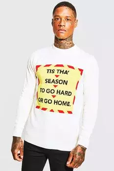 Рождественский джемпер tis tha season Boohoo, белый