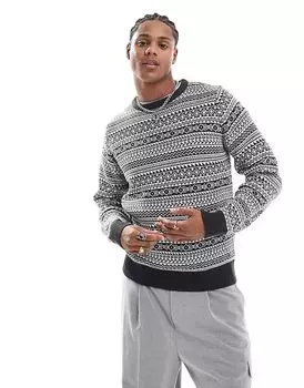 Рождественский джемпер в стиле фэр-айл темно-синего цвета Brave Soul