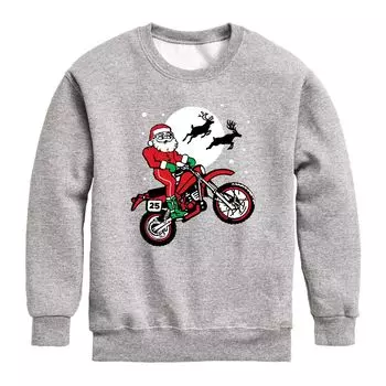 Рождественский флисовый топ с рисунком Santa Dirt Bike для мальчиков 8–20 лет Licensed Character