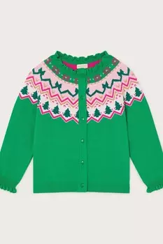 Рождественский кардиган в стиле фэр айл Monsoon, зеленый