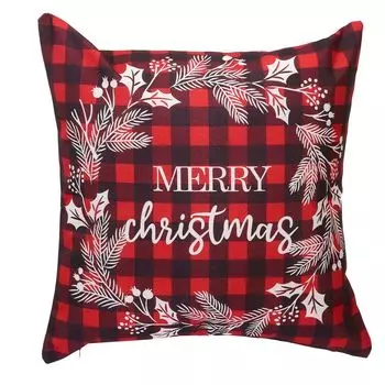 Рождественский красный венок наволочка WLN