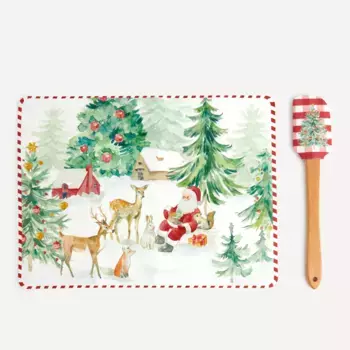 Рождественский набор лопаточек и скатертей Санта-Клауса El Corte Ingls, разноцветный