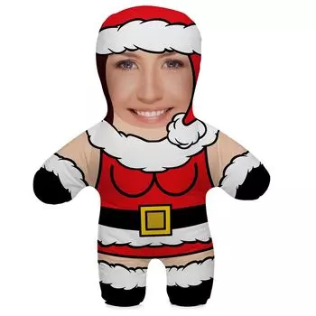 Рождественский подарок Подарочная подушка с вашей фотографией Персонализированный забавный фото-подарок с вашим собственным лицом Подушка с фотографией высотой 45 см на день рождения Миссис Николас Санта [091] Ferocity