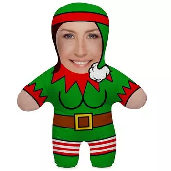 Рождественский подарок Подарочная подушка с вашей собственной фотографией Персонализированный забавный фотоподарок с вашим собственным лицом Подушка с фотографией высотой 45 см на день рождения Мотив Elfin [091] Ferocity