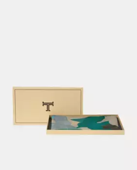 Рождественский шифоновый шелковый шарф с цветочным принтом Latouche, синий