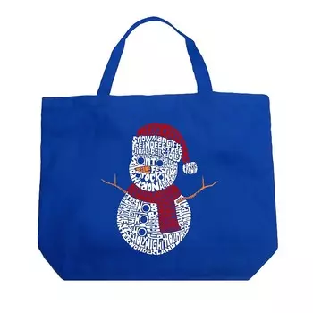 Рождественский снеговик — большая сумка-тоут Word Art LA Pop Art, цвет Royal