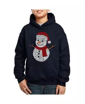 Рождественский снеговик — толстовка с капюшоном для мальчика с принтом Word Art LA Pop Art