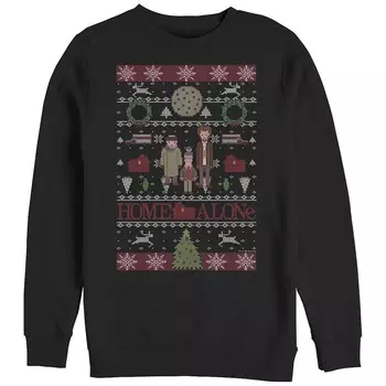 Рождественский свитер Big & Tall Home Alone из флиса с рисунком Licensed Character, черный